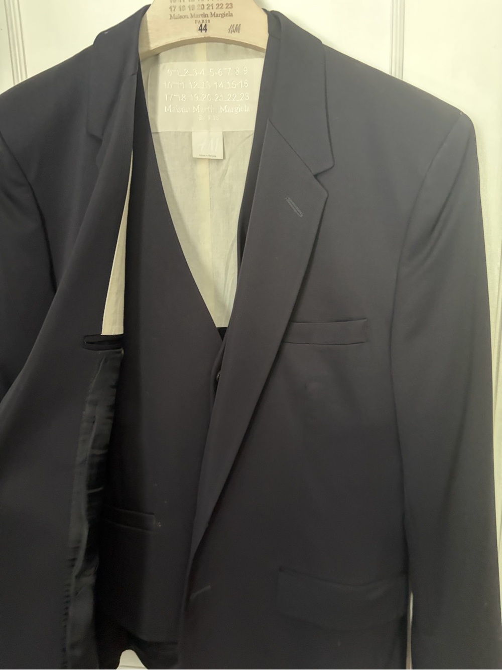 Maison Martin Margiela By H&M NavyMen's Tailored Suit Jacket and Vest w Hangar